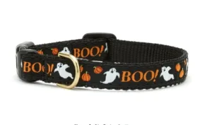 Up Country Boo Halloween ribbon dog collar